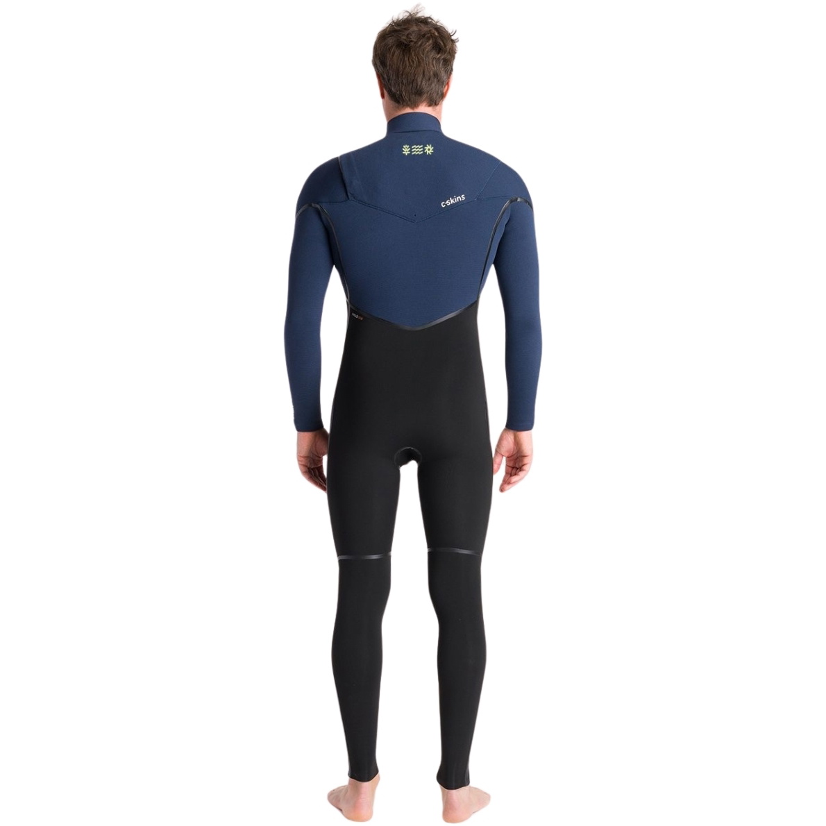 2025 C-Skins Mens NuWave Wired 5/4mm Chest Zip Wetsuit C-NWI54MCZ - Black / Bluestone x / Cool Green